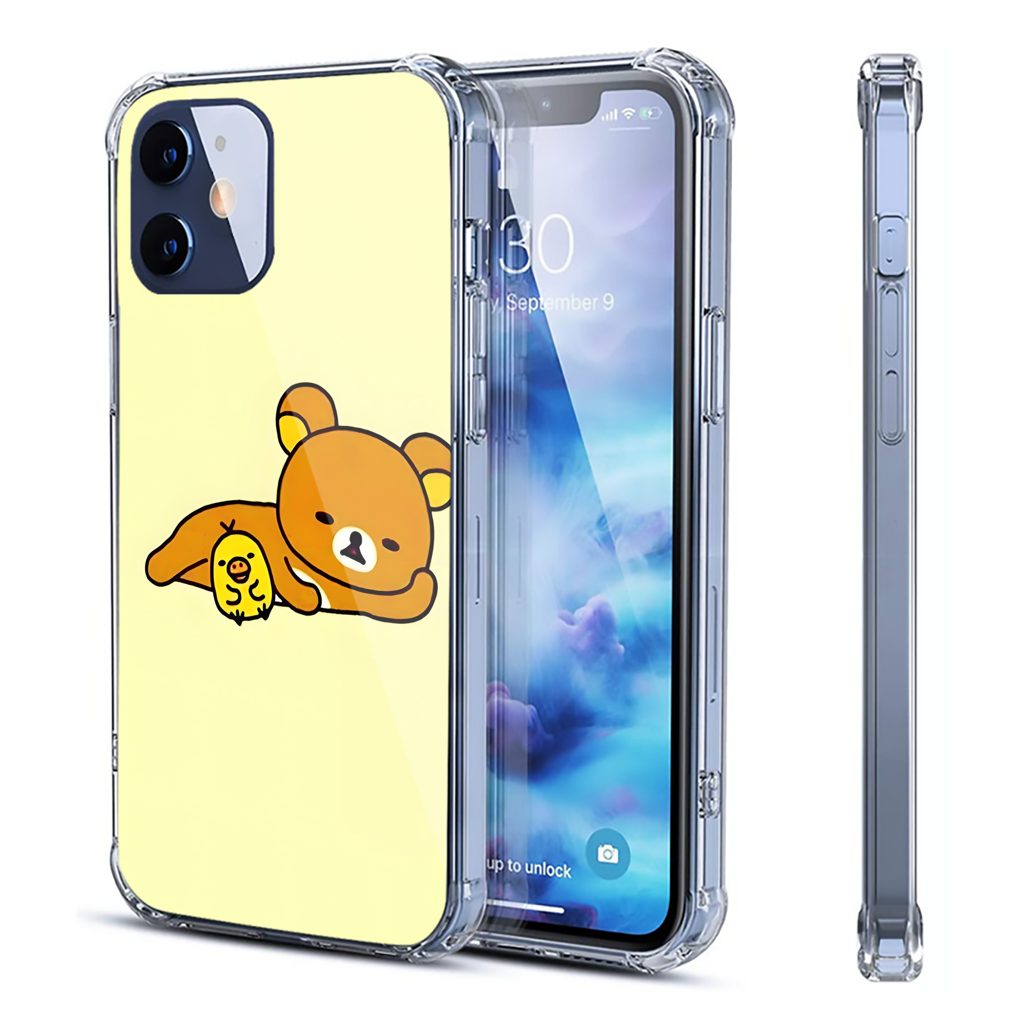 （画像用） リラックマ リラックマ キイロイトリ Rilakkuma Korilakkuma Kiiroitori 【iPhone 12シリーズ対応】透明スマホケース（クリアソフトケース）